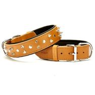 Doggie Konforlu El Yapımı Çivili Kamel 3.5x47-55 cm Köpek Boyun Tasması