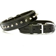 Doggie Konforlu El Yapımı Çivili Siyah 3.5x52-60 cm Köpek Boyun Tasması