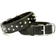 Doggie Konforlu El Yapımı Çivili Siyah 4x52-60 cm Köpek Boyun Tasması