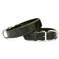Doggie Konforlu El Yapımı Kemik Desenli Siyah 3.5x52-60 cm Köpek Boyun Tasması