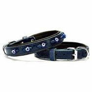 Doggie Konforlu El Yapımı Nazar Boncuklu Lacivert 2x35-40 cm Köpek Boyun Tasması