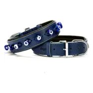 Doggie Konforlu El Yapımı Nazar Boncuklu Lacivert 3.5x47-55 cm Köpek Boyun Tasması