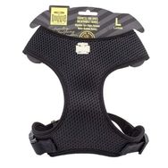 Doggie Large Siyah 2x45 55 cm Havalı Dokuma Küçük Irk Köpek Göğüs Tasması