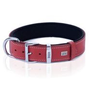 Doggie M 2.5x37-45 cm Konfor Gerçek Deriden El Yapımı Pati Desenli Kırmızı Köpek Boyun Tasması