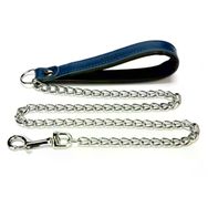 Doggie M 4x110 cm Mavi Comfort Deri Zincir Gezdirme