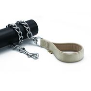Doggie Polar Dokumadan El Yapımı Zincirli 4,5x80 cm Koyu Haki Köpek Gezdirme Kayışı