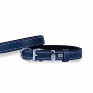 Doggie Royalblue 2x35 40 cm Konfor Deri Sade Boyun Tasması