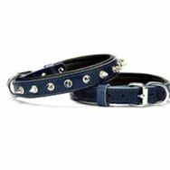 Doggie SBT4036 Siyah 4x52-65 cm Comfort Deri Pati Desenli Köpek Boyun Tasması