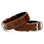 Doggie Small Kahverengi 4x47 55 cm Comfort Deri Pati Desenli Köpek Boyun Tasması