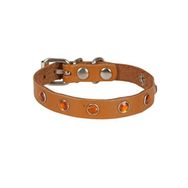 Doggie Taşlı Deri Kamel 1.5x28-32 cm Kedi Tasması