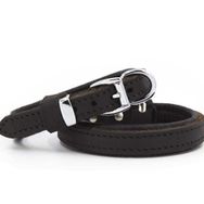 Doggie Yağlı Deri Medium Kahverengi Large 1.5x25-30 cm Köpek Boyun Tasması
