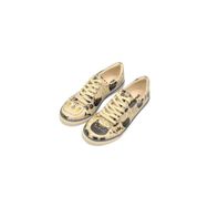 Dogo Kadın Vegan Deri Bej Monochrome Cats Tasarım Sneakers