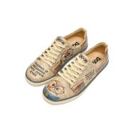 Dogo Kadın Vegan Deri Bej The Wise Owl Tasarım Sneakers