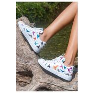 Dogo Kadın Vegan Deri Beyaz Paper Like Tasarım Sneakers