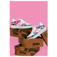 Dogo Kadın Vegan Deri Beyaz Pop the Art Tasarım Sneakers