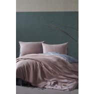 Doqu Home İpliği Boyalı Serisi Ahenk Tek Kişilik Mavi Nevresim Takımı