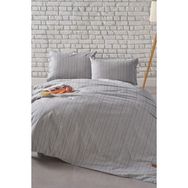 Doqu Home İpliği Boyalı Serisi Mabel Tek Kişilik Antrasit 160x220 cm Nevresim Takımı