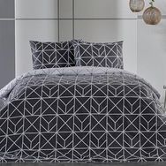 Doqu Home Ranforce Polka Çift King Size Antrasit Nevresim Takımı
