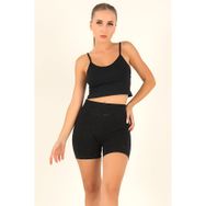 Doremi Seamless Normal Bel Siyah Kadın Kısa Tayt