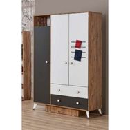 Doressa Astera Beyaz Kahverengi Gardrop