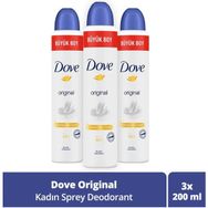 Dove 3x200 ml Original Kadın Sprey Deodorant