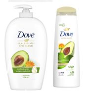 Dove Avokado Yağı ve Kalendula Özlü 450 ml Sıvı Sabun + Ultra Care Dökülme Karşıtı Bakım Avokado Özü 400 ml Saç Bakım Şampuanı