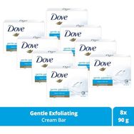 Dove Beauty Cream Bar Katı Güzellik Gentle Exfoliating Nemlendirici Etkili 8 x 90 gr Sabun