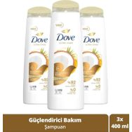 Dove Ultra Care Güçlendirici Bakım Hindistan Cevizi Yağı 3x400 ml Saç Bakım Şampuanı