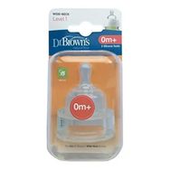 Dr Browns 0+ Ay 1.Aşama 2'li Options Geniş Ağız Silikon Biberon Emziği