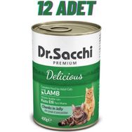 Dr. Sacchi 12x400 gr Kuzu Etli Kedi Konservesi