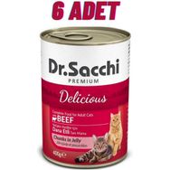 Dr.Sacchi Sığır Etli 6x400 gr Kedi Konservesi