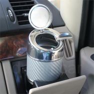 Dreamcar 0700902 Gümüş Karbon Otomatik Kapaklı Metal Küllük
