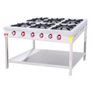 DRN 6'lı Gazlı 130X80 Taban Raflı Ocak