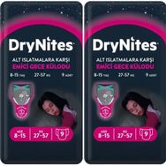 Drynites 8-13 Yaş 30-48 kg Large 18 Adet Kız Alt Islatmalara Karşı Emici Gece Külot Bez