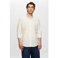 D's Damat 0HC02ORT06265 Slim Fit Bej Keten Görünümlü Gömlek