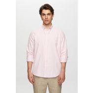 D's Damat 0HC02ORT11265 Slim Fit Pembe Çizgili Gömlek