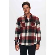 D's Damat 1HC02ORTODN03 Slim Fit Bordo Ekose Oduncu Gömlek