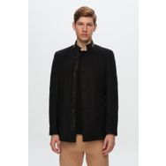 D's Damat 1HCK78ORT5033 Regular Fit Siyah Dik Yaka Kaşe Kaban