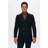 D's Damat 1HF08ORT10005 Regular Fit Lacivert Denizci Metal Düğme Detaylı Kaşe Erkek Kaban