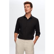 D's Damat 2HF02ORT3185 Slim Fit Siyah İtalyan Yaka Erkek Gömlek