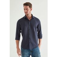 D's Damat 2HF02ORT4185 Slim Fit Lacivert İtalyan Yaka Erkek Gömlek