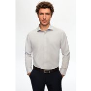 D's Damat 2HF02ORT5185 Slim Fit Gri İtalyan Yaka Erkek Gömlek