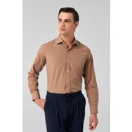 D's Damat 2HF02ORT5185 Slim Fit Kahverengi Italyan Yaka Erkek Gömlek