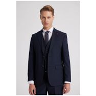 D's Damat 4HFY5ORT01599 Slim Fit Lacivert Yelekli Takım Elbise