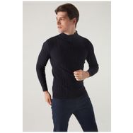D's Damat 5HF06ORT64100 Slim Fit Lacivert Fitilli Kazak