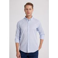D's Damat 6HC02ORT10265 Slim Fit Açık Mavi Çizgili Erkek Gömlek