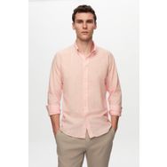 D's Damat 6HC02ORT63265 Slim Fit Pembe Keten Görünümlü Erkek Gömlek