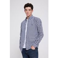 D's Damat 7HC02ORT09265 Slim Fit Lacivert Kareli Erkek Gömlek