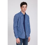 D's Damat 7HC02ORT09265 Slim Fit Mavi Kareli Erkek Gömlek