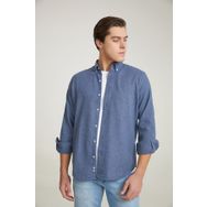 D's Damat 7HC02ORT13265 Erkek Regular Fit İndigo Düz Gömlek